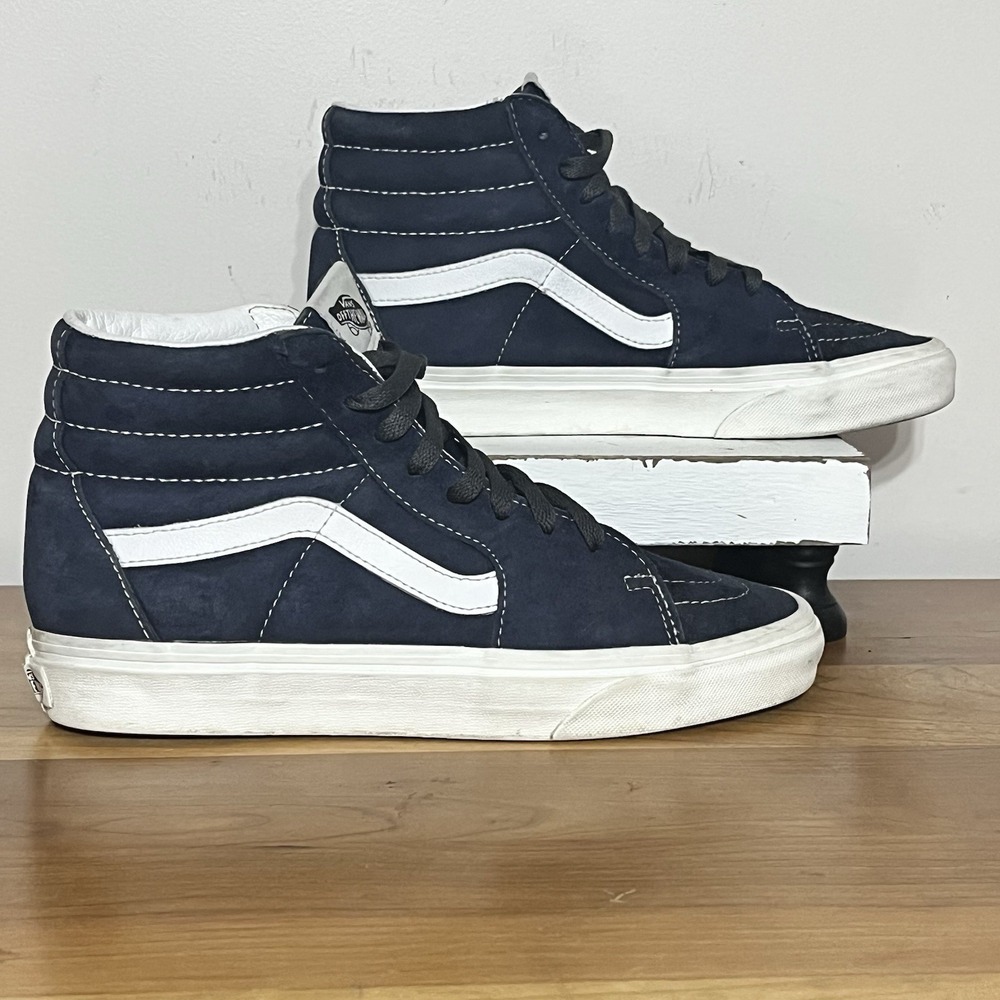 Vans Sk8-Hi Pig Suede Blue/White‎ Men's Size 7.5 Women's Size 9 Shoes Skater